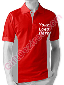 Designer Red and Grey Color T Shirts With Logo